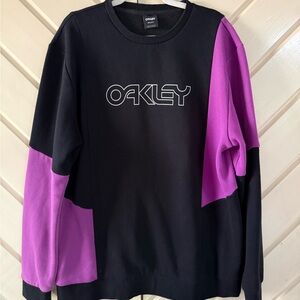 Oakley Black Crewneck with Purple Sleeve Panels